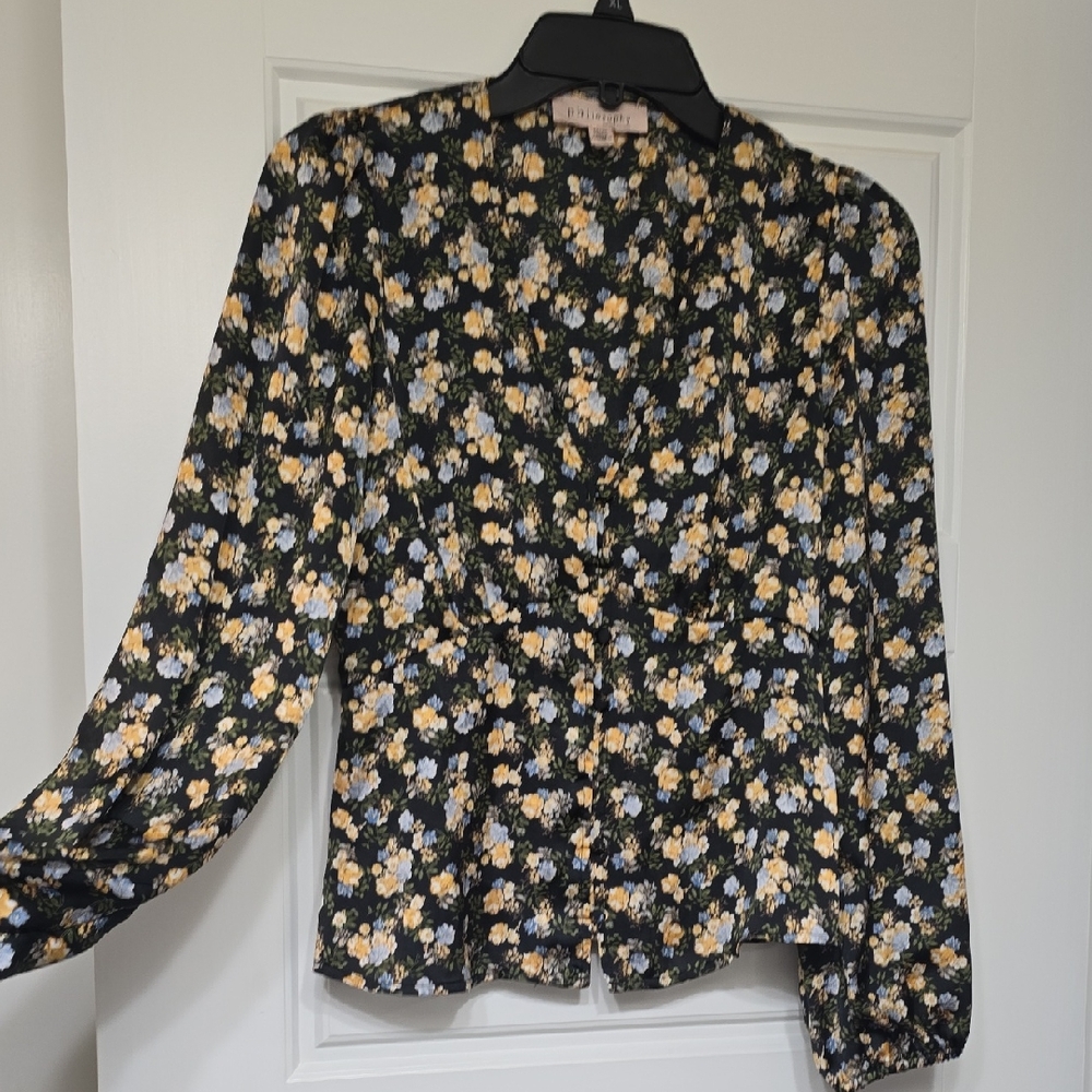Philosophy Black Floral Blouse